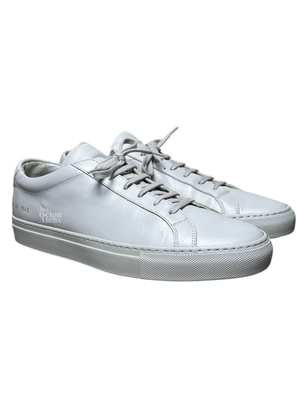 Size 11 Common Projects Achilles Low Leather Sneaker 'Grey' 1528 7543 Pre-Owned